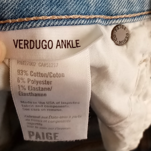 Paige Verdugo Ankle Skinny Jeans size 24 - Picture 3 of 8